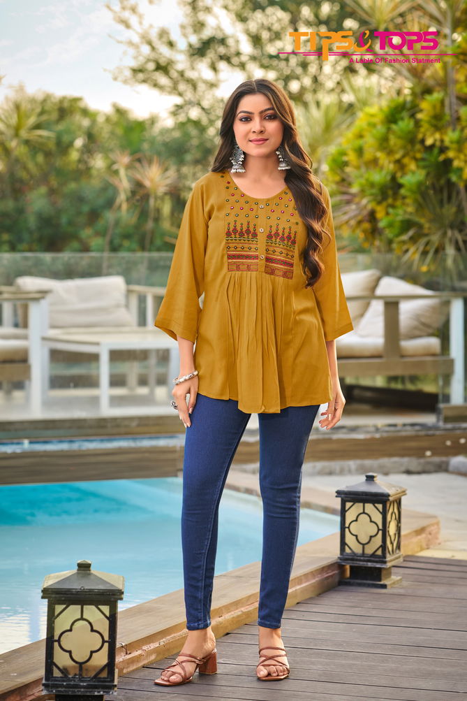 Sana Vol 4 By Tips Tops Rayon Short Ladies Top Suppliers In India